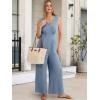 imageANRABESS Women Jumpsuits 2026 Casual Sleeveless V Neck Wide Leg Jumper Romper Beach Vacation Clothes Summer One Piece OutfitsGrey Blue