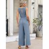 imageANRABESS Women Jumpsuits 2026 Casual Sleeveless V Neck Wide Leg Jumper Romper Beach Vacation Clothes Summer One Piece OutfitsGrey Blue