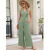 imageANRABESS Women Jumpsuits 2026 Casual Sleeveless V Neck Wide Leg Jumper Romper Beach Vacation Clothes Summer One Piece OutfitsLight Green