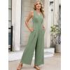 imageANRABESS Women Jumpsuits 2026 Casual Sleeveless V Neck Wide Leg Jumper Romper Beach Vacation Clothes Summer One Piece OutfitsLight Green