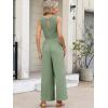 imageANRABESS Women Jumpsuits 2026 Casual Sleeveless V Neck Wide Leg Jumper Romper Beach Vacation Clothes Summer One Piece OutfitsLight Green