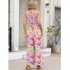 imageANRABESS Women Jumpsuits 2026 Casual Sleeveless V Neck Wide Leg Jumper Romper Beach Vacation Clothes Summer One Piece OutfitsMulticolour Floral