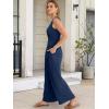 imageANRABESS Women Jumpsuits 2026 Casual Sleeveless V Neck Wide Leg Jumper Romper Beach Vacation Clothes Summer One Piece OutfitsNavy Blue