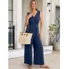 imageANRABESS Women Jumpsuits 2026 Casual Sleeveless V Neck Wide Leg Jumper Romper Beach Vacation Clothes Summer One Piece OutfitsNavy Blue