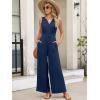 imageANRABESS Women Jumpsuits 2026 Casual Sleeveless V Neck Wide Leg Jumper Romper Beach Vacation Clothes Summer One Piece OutfitsNavy Blue
