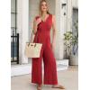 imageANRABESS Women Jumpsuits 2026 Casual Sleeveless V Neck Wide Leg Jumper Romper Beach Vacation Clothes Summer One Piece OutfitsRed