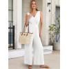 imageANRABESS Women Jumpsuits 2026 Casual Sleeveless V Neck Wide Leg Jumper Romper Beach Vacation Clothes Summer One Piece OutfitsWhite