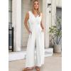 imageANRABESS Women Jumpsuits 2026 Casual Sleeveless V Neck Wide Leg Jumper Romper Beach Vacation Clothes Summer One Piece OutfitsWhite