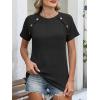imageANRABESS Women Short Sleeve Tops Summer Sweater 2026 Dressy Shirts Business Casual Tunic Blouses Trendy Work ClothesBlack