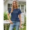 imageANRABESS Women Short Sleeve Tops Summer Sweater 2026 Dressy Shirts Business Casual Tunic Blouses Trendy Work ClothesDark Blue