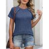 imageANRABESS Women Short Sleeve Tops Summer Sweater 2026 Dressy Shirts Business Casual Tunic Blouses Trendy Work ClothesDark Blue