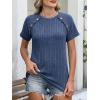 imageANRABESS Women Short Sleeve Tops Summer Sweater 2026 Dressy Shirts Business Casual Tunic Blouses Trendy Work ClothesDark Blue