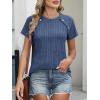 imageANRABESS Women Short Sleeve Tops Summer Sweater 2026 Dressy Shirts Business Casual Tunic Blouses Trendy Work ClothesDark Blue