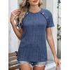 imageANRABESS Women Short Sleeve Tops Summer Sweater 2026 Dressy Shirts Business Casual Tunic Blouses Trendy Work ClothesDark Blue