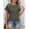 imageANRABESS Women Short Sleeve Tops Summer Sweater 2026 Dressy Shirts Business Casual Tunic Blouses Trendy Work ClothesDeep Green