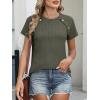 imageANRABESS Women Short Sleeve Tops Summer Sweater 2026 Dressy Shirts Business Casual Tunic Blouses Trendy Work ClothesDeep Green