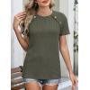 imageANRABESS Women Short Sleeve Tops Summer Sweater 2026 Dressy Shirts Business Casual Tunic Blouses Trendy Work ClothesDeep Green