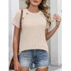 imageANRABESS Women Short Sleeve Tops Summer Sweater 2026 Dressy Shirts Business Casual Tunic Blouses Trendy Work ClothesLight Khaki