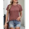 imageANRABESS Women Short Sleeve Tops Summer Sweater 2026 Dressy Shirts Business Casual Tunic Blouses Trendy Work ClothesRust Orange