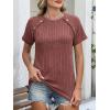 imageANRABESS Women Short Sleeve Tops Summer Sweater 2026 Dressy Shirts Business Casual Tunic Blouses Trendy Work ClothesRust Orange