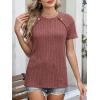 imageANRABESS Women Short Sleeve Tops Summer Sweater 2026 Dressy Shirts Business Casual Tunic Blouses Trendy Work ClothesRust Orange