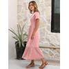 imageANRABESS Women Summer Casual Short Sleeve Maxi Dresses A Line Flowy T Shirt Dress 2026 Beach Vacation Sundress with PocketsPink Round Dot
