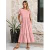 imageANRABESS Women Summer Casual Short Sleeve Maxi Dresses A Line Flowy T Shirt Dress 2026 Beach Vacation Sundress with PocketsPink Round Dot
