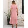 imageANRABESS Women Summer Casual Short Sleeve Maxi Dresses A Line Flowy T Shirt Dress 2026 Beach Vacation Sundress with PocketsPink Round Dot