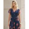 imageANRABESS Women Summer Floral Maxi Dress Short Sleeve Boho Flowy Tulle Beach Vacation Wedding Guest 2026 Party Long DressesBrown Floral Dark Blue