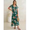 imageANRABESS Women Summer Floral Maxi Dress Short Sleeve Boho Flowy Tulle Beach Vacation Wedding Guest 2026 Party Long DressesEmerald Green Floral
