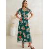 imageANRABESS Women Summer Floral Maxi Dress Short Sleeve Boho Flowy Tulle Beach Vacation Wedding Guest 2026 Party Long DressesEmerald Green Floral