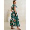 imageANRABESS Women Summer Floral Maxi Dress Short Sleeve Boho Flowy Tulle Beach Vacation Wedding Guest 2026 Party Long DressesEmerald Green Floral