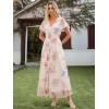 imageANRABESS Women Summer Floral Maxi Dress Short Sleeve Boho Flowy Tulle Beach Vacation Wedding Guest 2026 Party Long DressesMulticolored Rose Apricot