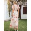 imageANRABESS Women Summer Floral Maxi Dress Short Sleeve Boho Flowy Tulle Beach Vacation Wedding Guest 2026 Party Long DressesMulticolored Rose Apricot