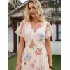 imageANRABESS Women Summer Floral Maxi Dress Short Sleeve Boho Flowy Tulle Beach Vacation Wedding Guest 2026 Party Long DressesMulticolored Rose Apricot