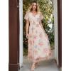 imageANRABESS Women Summer Floral Maxi Dress Short Sleeve Boho Flowy Tulle Beach Vacation Wedding Guest 2026 Party Long DressesMulticolored Rose Apricot