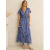 imageANRABESS Women Summer Floral Maxi Dress Short Sleeve Boho Flowy Tulle Beach Vacation Wedding Guest 2026 Party Long DressesPurple Floral Blue