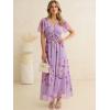 imageANRABESS Women Summer Floral Maxi Dress Short Sleeve Boho Flowy Tulle Beach Vacation Wedding Guest 2026 Party Long DressesPurple Rose
