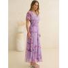 imageANRABESS Women Summer Floral Maxi Dress Short Sleeve Boho Flowy Tulle Beach Vacation Wedding Guest 2026 Party Long DressesPurple Rose