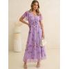 imageANRABESS Women Summer Floral Maxi Dress Short Sleeve Boho Flowy Tulle Beach Vacation Wedding Guest 2026 Party Long DressesPurple Rose