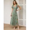 imageANRABESS Women Summer Floral Maxi Dress Short Sleeve Boho Flowy Tulle Beach Vacation Wedding Guest 2026 Party Long DressesYellow Floral Green