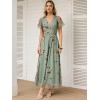 imageANRABESS Women Summer Floral Maxi Dress Short Sleeve Boho Flowy Tulle Beach Vacation Wedding Guest 2026 Party Long DressesYellow Floral Green