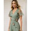 imageANRABESS Women Summer Floral Maxi Dress Short Sleeve Boho Flowy Tulle Beach Vacation Wedding Guest 2026 Party Long DressesYellow Floral Green