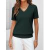 imageANRABESS Women Wool Blend Sweater Summer 2026 Short Sleeve V Neck Pullover Top Business Casual Outfit Beach Vacation ClothesDark Green