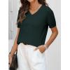 imageANRABESS Women Wool Blend Sweater Summer 2026 Short Sleeve V Neck Pullover Top Business Casual Outfit Beach Vacation ClothesDark Green