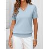 imageANRABESS Women Wool Blend Sweater Summer 2026 Short Sleeve V Neck Pullover Top Business Casual Outfit Beach Vacation ClothesLight Blue