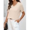 imageANRABESS Women Wool Blend Sweater Summer 2026 Short Sleeve V Neck Pullover Top Business Casual Outfit Beach Vacation ClothesLight Khaki