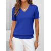 imageANRABESS Women Wool Blend Sweater Summer 2026 Short Sleeve V Neck Pullover Top Business Casual Outfit Beach Vacation ClothesRoyal Blue