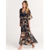 imageANRABESS Womens 12 Sleeve Beach Wedding Guest Maxi Dresses 2026 Summer Wrap V Neck Boho Floral Flowy Slit Long DressesFloral Black Yellow