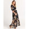 imageANRABESS Womens 12 Sleeve Beach Wedding Guest Maxi Dresses 2026 Summer Wrap V Neck Boho Floral Flowy Slit Long DressesFloral Black Yellow